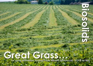 Biosolids fertiliser grass silage field rowed up