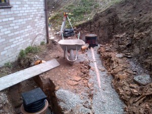 Installatino of drains and septic tank