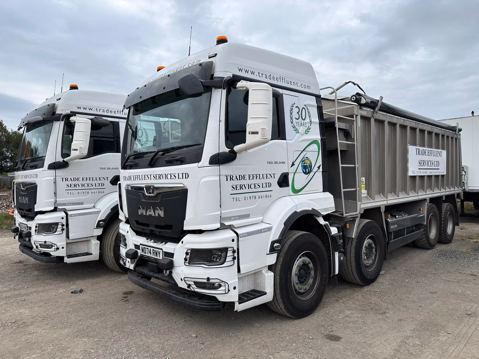 Bulk tipper truck transporting waste in Chester, UK