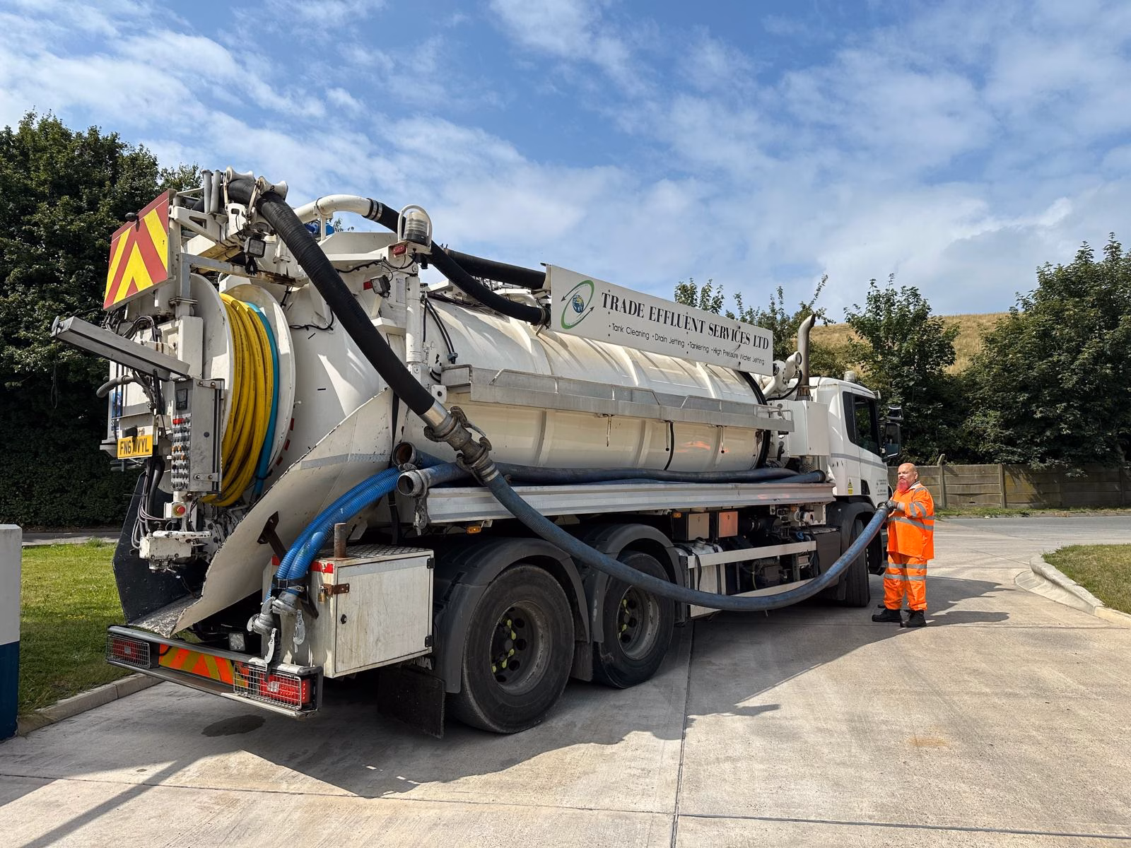 Jet Vac Tanker from Trade Effluent Services providing industrial sludge removal and drain cleaning